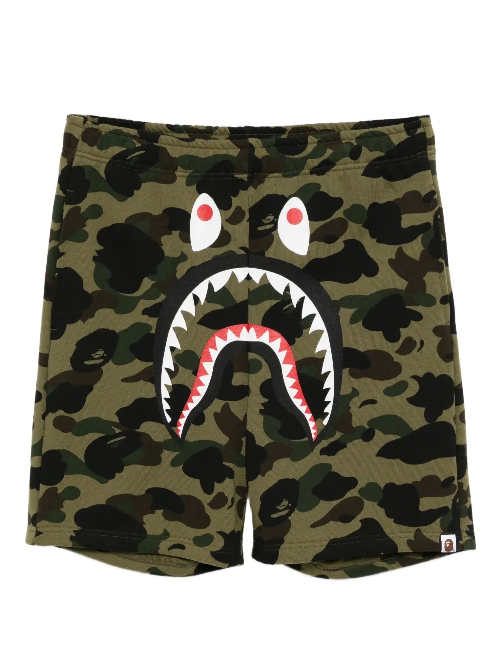 A BATHING APE® 1st Camo Shark track shorts front